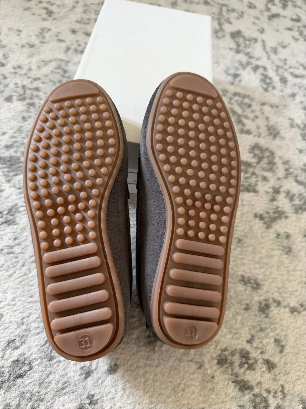 Kids Gray Suede Penny Loafers - Classic Dress Moccasins
